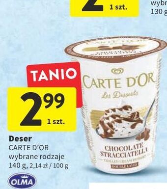Intermarche Deser śmietankowy chocolate straciatella algida carte d'or les desserts oferta