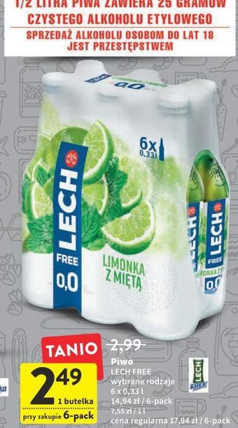 Intermarche Piwo lech free limonka z miętą oferta