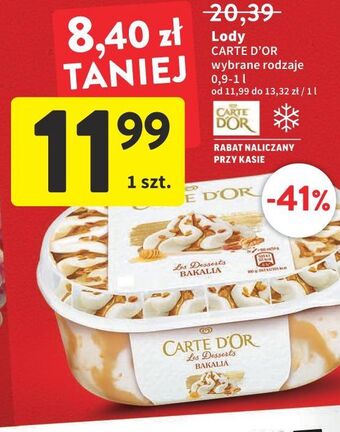 Intermarche Lody bakalia algida carte d'or les desserts oferta