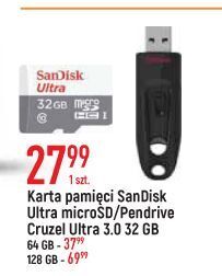 E.Leclerc Pendrive cruzer ultra 128gb usb 3.0 sandisk oferta