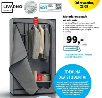 Lidl Szafa tekstylna 174 x 100 46 cm livarno home oferta