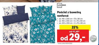 Lidl Pościel z bawełną renforce 140 x 200 cm + 70 80 livarno home oferta