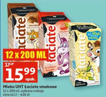 Auchan Mleko truskawkowe łaciate oferta