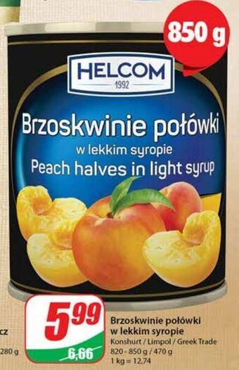 Dino Brzoskwinie połówki w lekkim syropie helcom oferta
