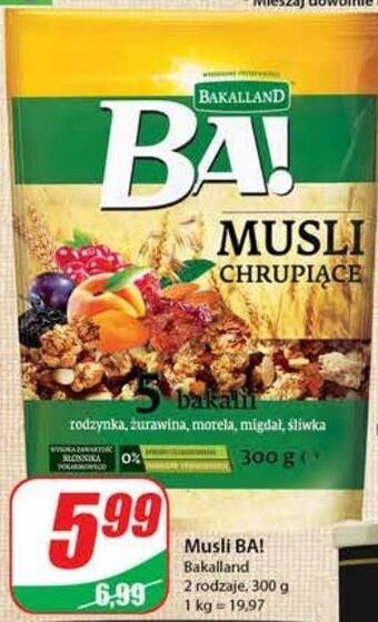 Dino Musli chrupiące 5 bakalii bakalland ba! oferta