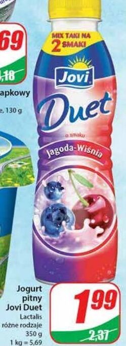 Dino Jogurt jagoda-wiśnia jovi duet oferta