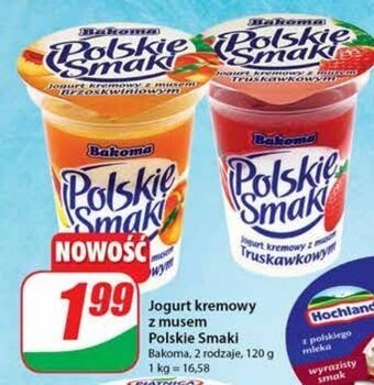 Dino Jogurt z musem brzoskwiniowym bakoma polskie smaki oferta