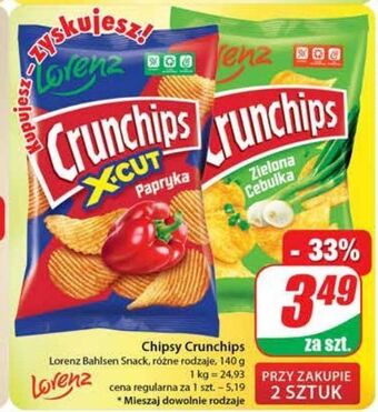 Dino Chipsy paprykowe crunchips x-cut oferta
