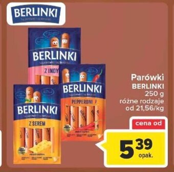 Carrefour Berlinki Parowki 250 g oferta