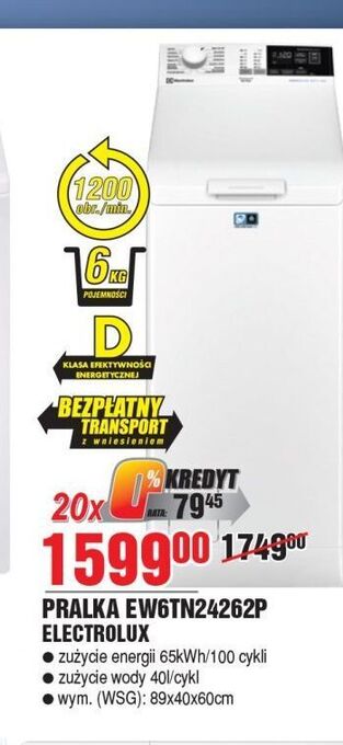 E.Leclerc Pralka ew6tn24262p electrolux oferta