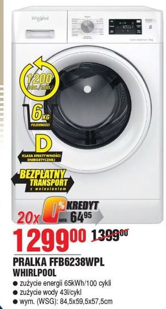 E.Leclerc Pralka ffb 6238 wpl whirlpool oferta