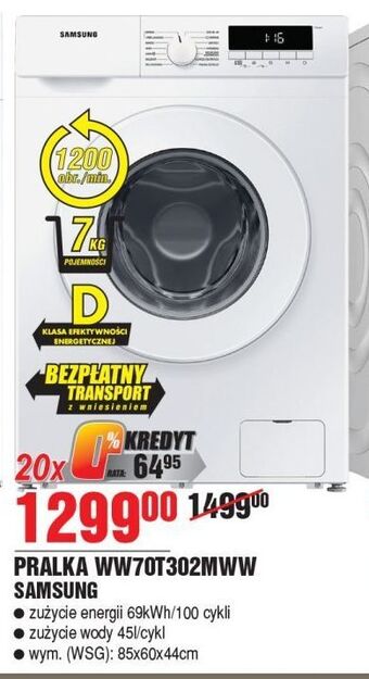 E.Leclerc Pralka ww70t302mww samsung oferta