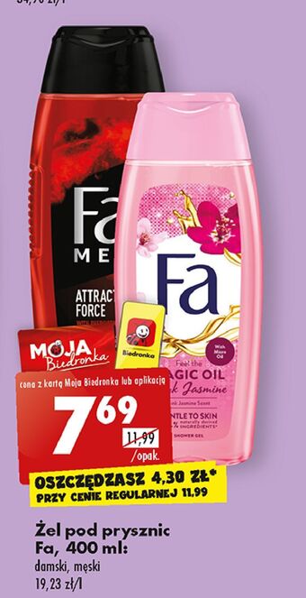 Biedronka Żel pod prysznic pink jasmine fa magic oil oferta