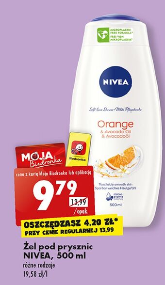 Biedronka Żel pod prysznic orange & avocado oil nivea oferta