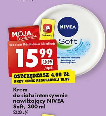 Biedronka Krem do twarzy i ciała intensywnie nawilżający nivea soft oferta