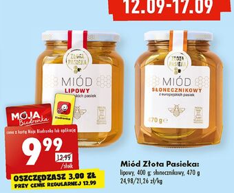 Biedronka Miód słonecznikowy złota pasieka oferta