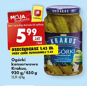 Biedronka Ogórki konserwowe krakus maspex oferta