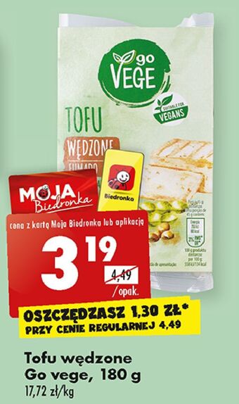 Biedronka Tofu wędzone govege oferta
