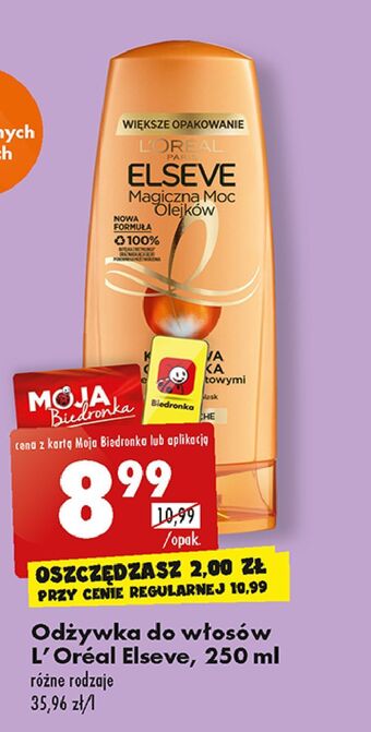 Biedronka Odżywka do włosów l'oreal elseve magiczna moc olejków oferta