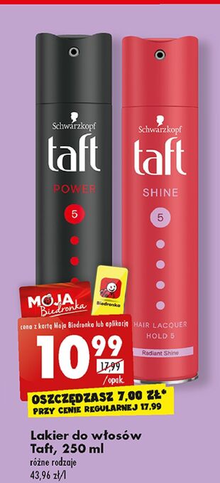 Biedronka Lakier do włosów taft power oferta