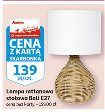 Auchan Lampa rattanowa stołowa bali e27 oferta