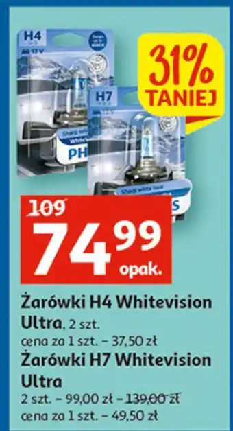 Auchan Żarówka whitevision h7 philips oferta