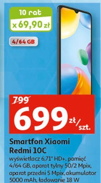 Auchan Smartfon redmi 10c 4/64gb xiaomi oferta