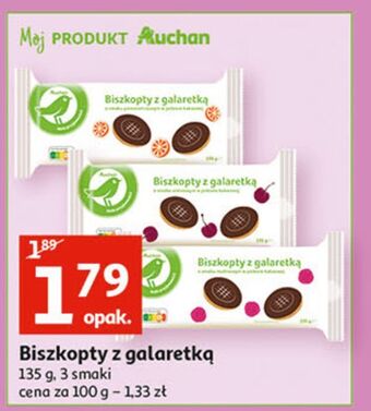 Auchan Biszkopty z galaretką malinową auchan na co dzień (logo zielone) oferta