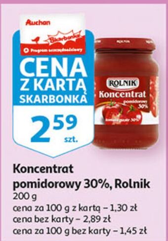 Auchan Koncentrat pomidorowy 30 % rolnik oferta