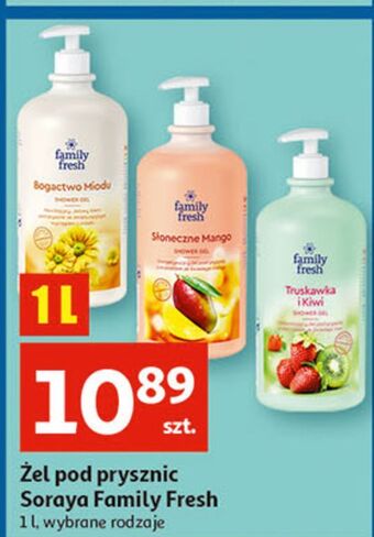 Auchan Żel pod prysznic truskawka i kiwi soraya family fresh oferta