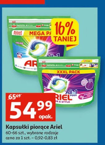 Auchan Kapsułki do prania color & style ariel all in 1 oferta