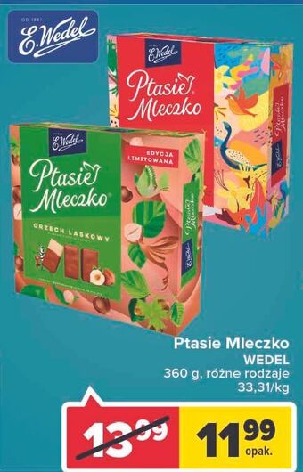 Carrefour Czekoladki waniliowe e. wedel ptasie mleczko oferta