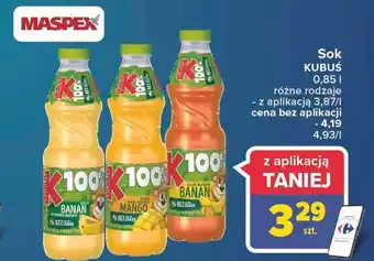 Carrefour Sok jabłko-banan-brzoskwinia kubuś 100% oferta