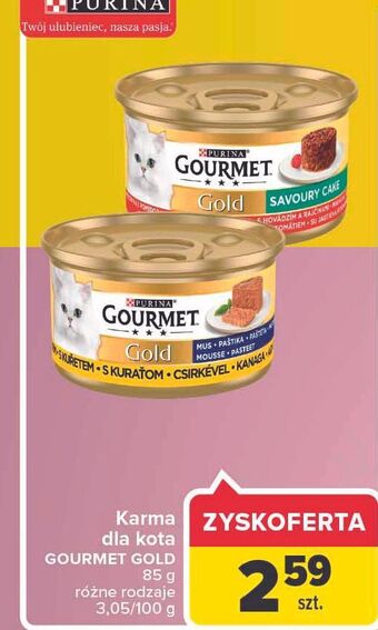 Carrefour Karma dla kota z tuńczykiem purina gourmet gold oferta