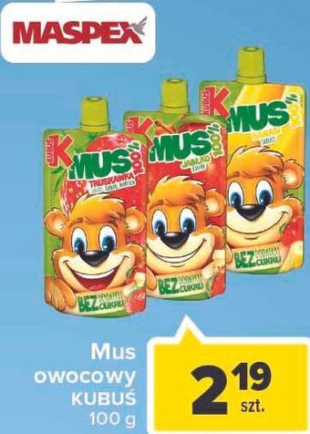 Carrefour Mus jabłko kubuś 100% oferta