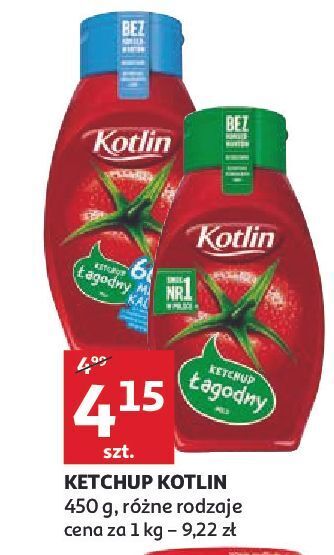 Auchan Ketchup łagodny 60% mniej kalorii kotlin oferta
