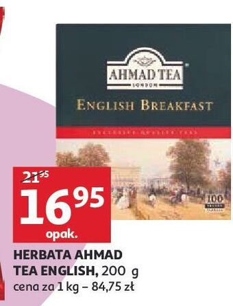 Auchan Herbata ekspresowa z zawieszką ahmad tea london english breakfast oferta