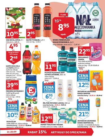 Auchan Woda delikatnie gazowana nałęczowianka oferta