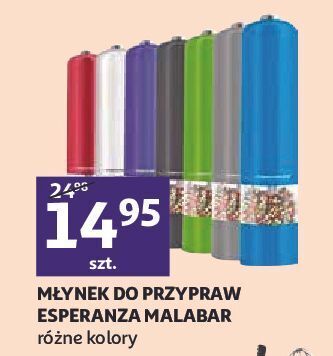 Auchan Młynek elektryczny malabara fiolet esperanza oferta