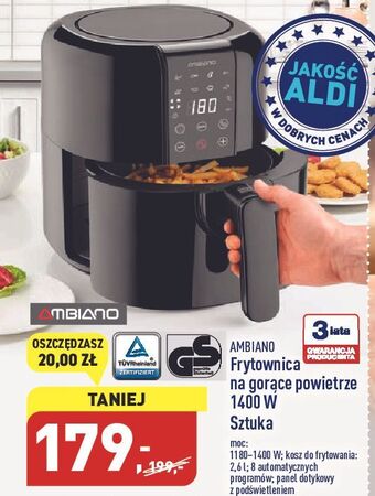 ALDI Frytkownica na gorące powietrze 1400w ambiano oferta