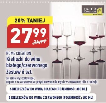 ALDI Kieliszki do wina białego 380 ml home creation oferta