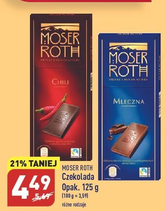 ALDI Czekolada gorzka chili moser roth oferta