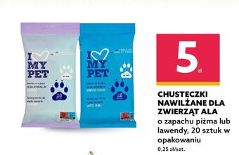 Dealz Chusteczki dla zwierząt white musk i love my pet oferta