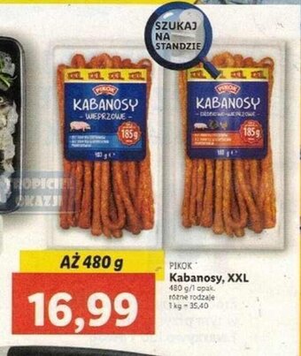 Lidl Pikok Kabanosy XXL 480 g oferta