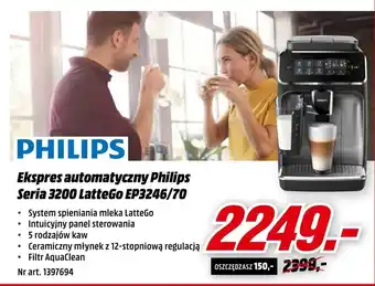 Media Markt Ekspres automatyczny Philips Seria 3200 LatteGo EP3246/70 oferta