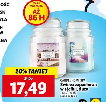 Lidl Świeca w szkle misty woods candle home spa oferta