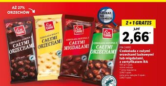 Lidl Czekolada gorzka z całymi orzechami laskowymi fin carre oferta