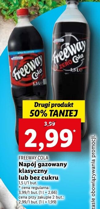 Lidl Cola zero freeway oferta