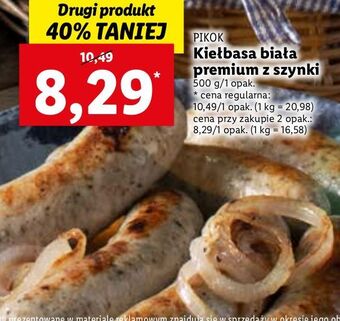 Lidl Kiełbasa biała z szynki pikok oferta