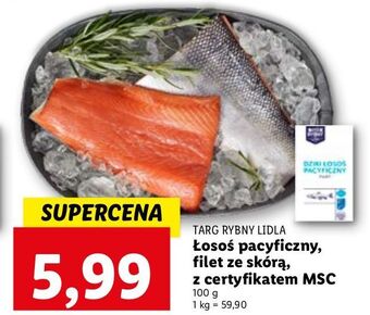Lidl Łosoś pacyficzny filet ze skórą targ rybny lidla oferta